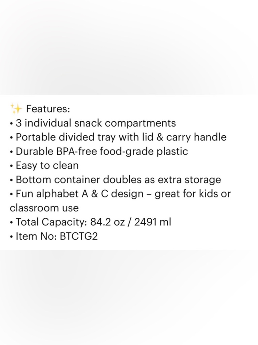 CWC ABC On-The-Go Snack Box 3 Compartments - Picture 6 of 6
